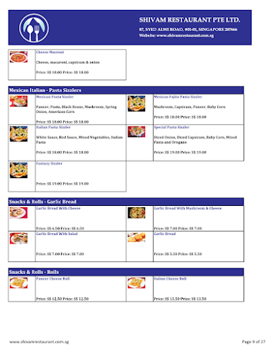 Shivam Restaurant - Indian Vegetarian Restaurant in Singapore - Singapore