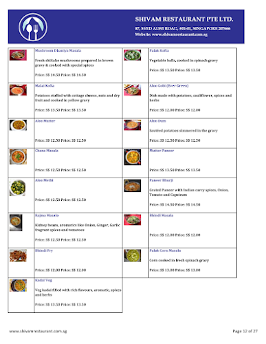 Shivam Restaurant - Indian Vegetarian Restaurant in Singapore - Hospitality and gastronomy