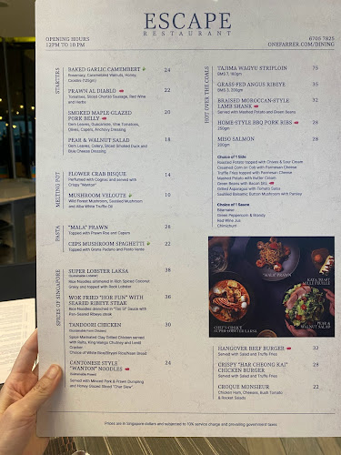 Escape Restaurant @ One Farrer Hotel