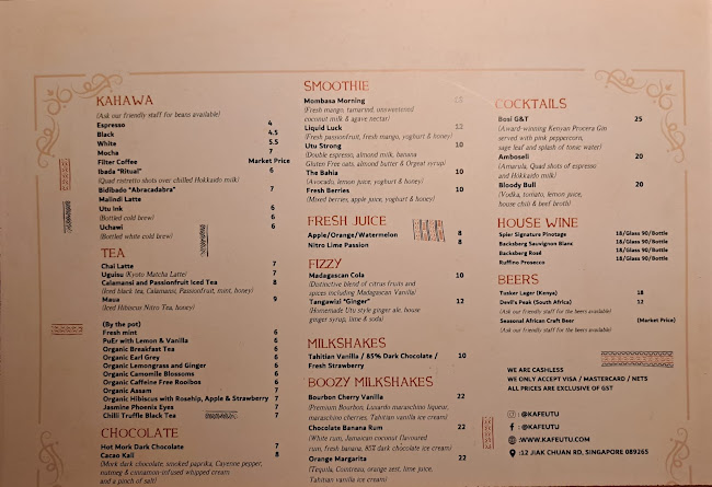 Kafe Utu - Hospitality and gastronomy