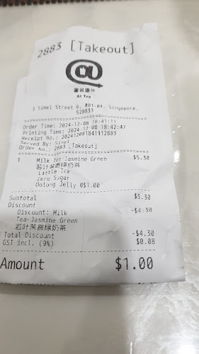 Opinii despre At Tea 署茗職茶 @ Eastpoint Mall în Singapore - Hospitality and gastronomy