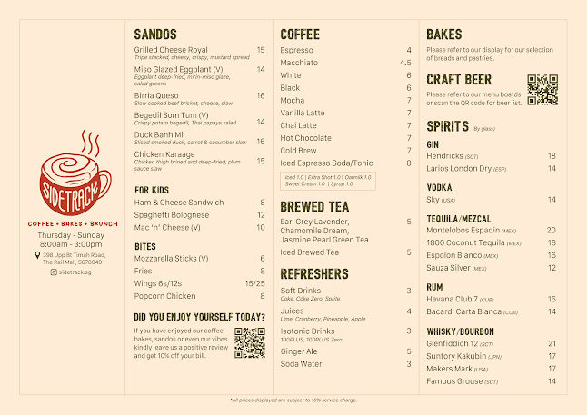 Opinii despre Sidetrack Coffee Bakes Brunch în Singapore - Hospitality and gastronomy