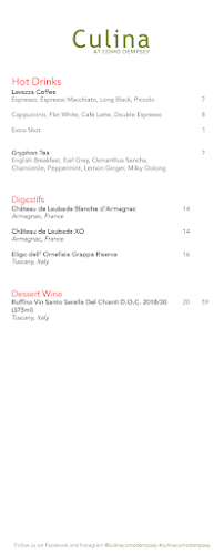 Culina at COMO Dempsey