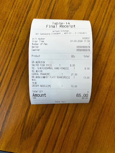 Opinii despre Wilson Kitchen (formerly known as 7 Wonders Seafood) în Singapore - Hospitality and gastronomy