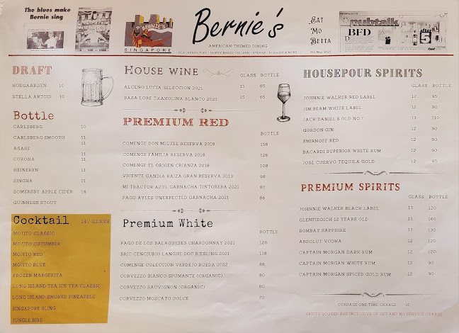 Opinii despre Bernie's în Singapore - Hospitality and gastronomy