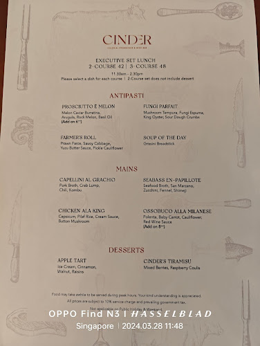 Opinii despre Cinder Steakhouse at Wheeler's Estate în Singapore - Hospitality and gastronomy