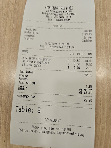 Comentarii opinii despre Ayam Penyet Ria - Nex