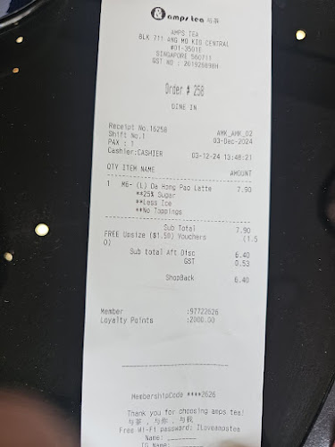 Opinii despre amps tea @ Ang Mo Kio Central în Singapore - Hospitality and gastronomy