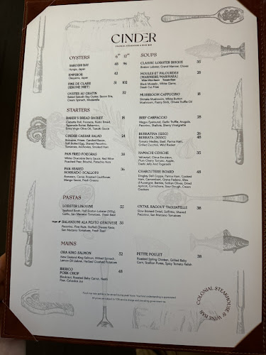 Cinder Steakhouse at Wheeler's Estate - Hospitality and gastronomy