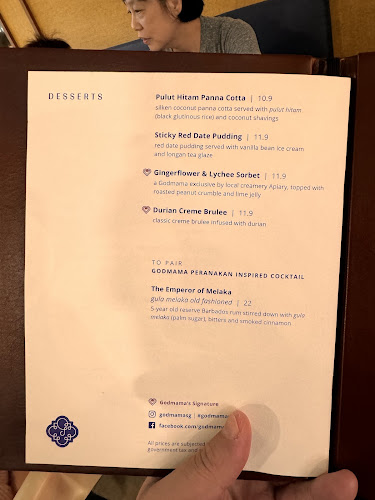 Comentarii opinii despre Godmama at Parkway Parade - Modern Peranakan Restaurant Singapore