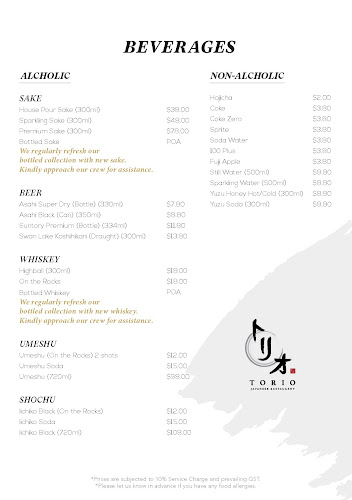 Opinii despre Torio Japanese Restaurant în Singapore - Hospitality and gastronomy