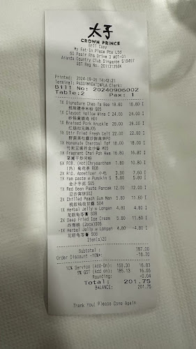 Crown Prince Restaurant (Aranda Country Club) - Singapore