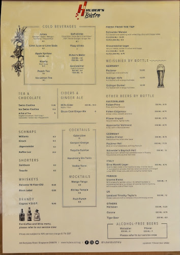 Opinii despre Huber's Bistro în Singapore - Hospitality and gastronomy