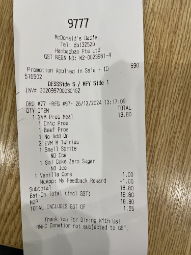 Opinii despre McDonald's Punggol Oasis în Singapore - Hospitality and gastronomy