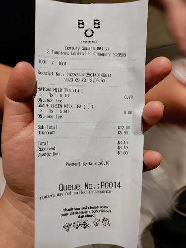 Comentarii opinii despre Bober Tea @ Tampines Century Square