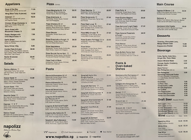 Opinii despre Napolizz Italian Restaurant & Bar (Anson House) în Singapore - Hospitality and gastronomy