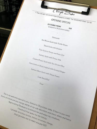 Opinii despre Ryo Sushi în Singapore - Hospitality and gastronomy