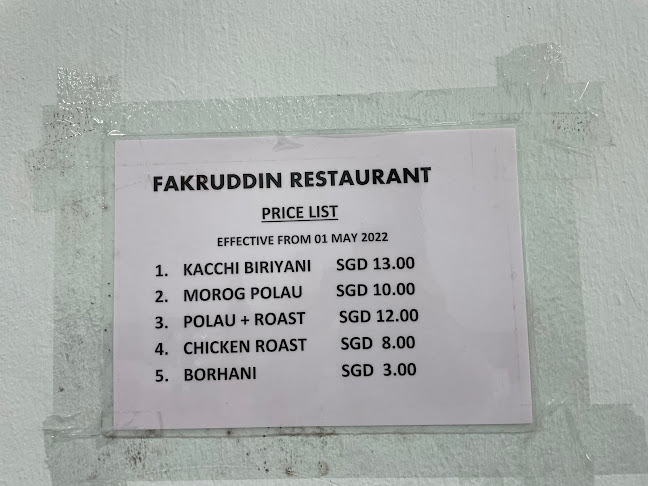 Opinii despre Fakruddin Restaurant în Singapore - Hospitality and gastronomy